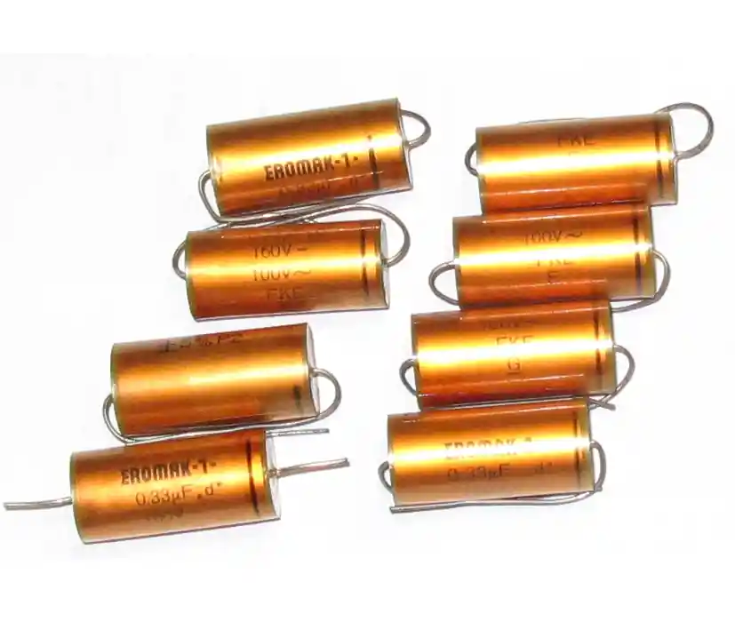 Begrenztes Angebot 0,33uF FKE Kondensator 160V axial 15x31mm bipolar EROMAK-1 FKE