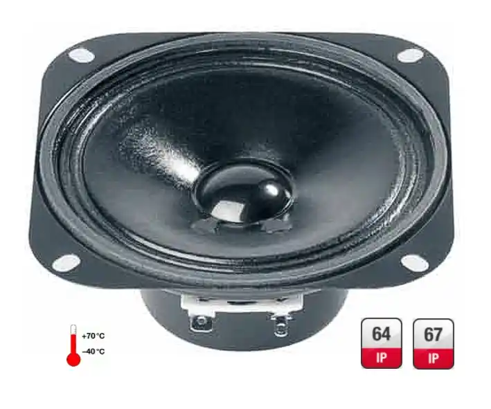 102x102mm Breitbandlautsprecher 30Watt 8Ohm IP65 IP67 R10SC magnetisch geschirmt Rabatt