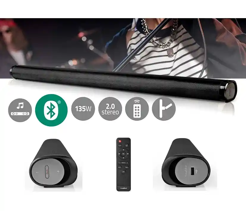 135W Soundbar 2.0 Fernbedienung HDMI AUX Bluetooth USB Toslink SPDIF Preis Gesenkt