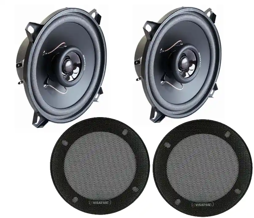 13cm Autolautsprecher 130mm 2x 80W 4ohm DX13 Euronorm 2-wege mit 2x Schutzgitter Sonderangebot
