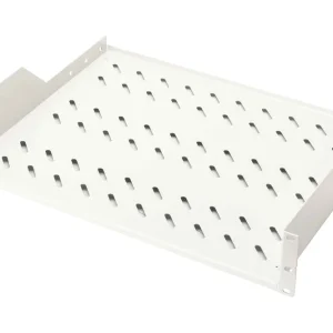 Neue Kollektion 19zoll Fachboden 2HE Trägereinschub T=350mm Grau mit Lochung Tragkraft 25Kg