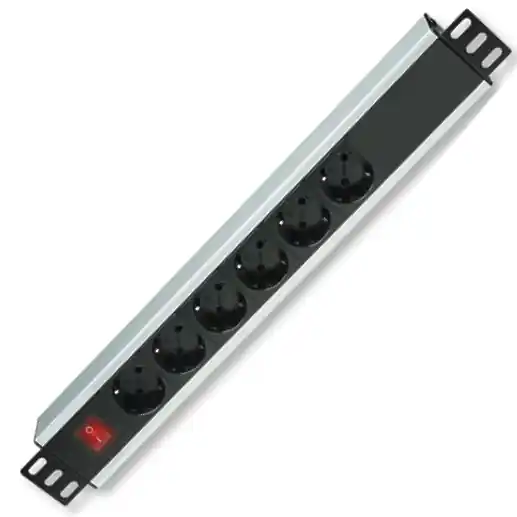19zoll Steckdose 6-fach Steckdosenleiste mit Netzschalter 250V 16A Racksteckdose Aktuell