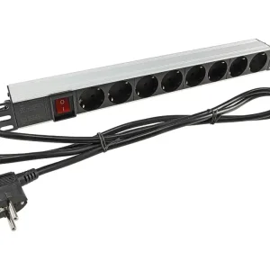 19zoll Steckdose 8-fach Steckdosenleiste mit Netzschalter 250V 16A Racksteckdose Bestpreis