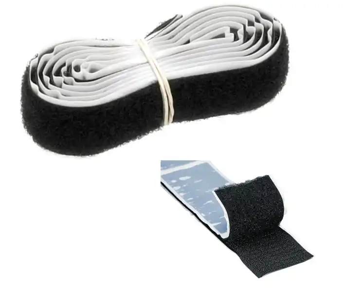 Neu 1m Klettband 20mm breit Schwarz