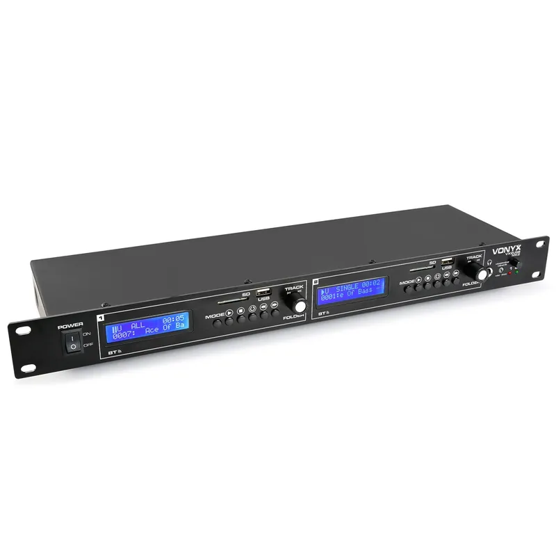 2-fach Player 2x Bluetooth 2x USB-Player MP3 Player 1HE Rackeinbau Zuspieler Letzte Chance