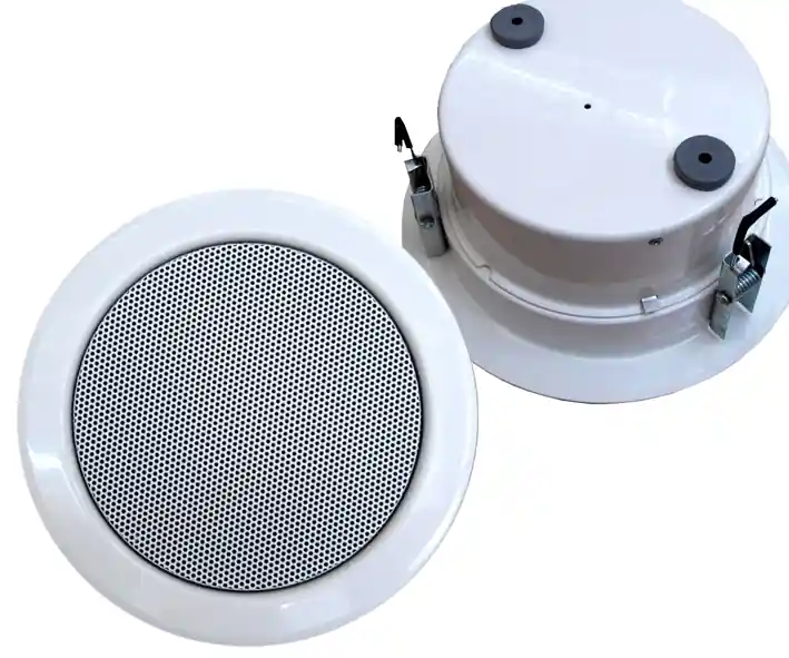 Neu 220mm ELA Deckenlautsprecher EN54 mit 100V 6W ELA Trafo mit Feuerschutztopf DELF165-6PP