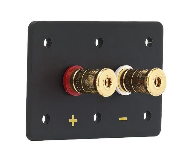 Kostenloser Versand 2pol Anschlussklemmen Polklemmen vergoldet bis 200A 105x66mm High-End