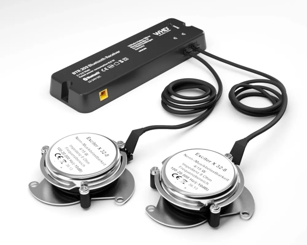 2x Exciter mit Stereo-Verstärker mit Bluetooth BTR203-Set mit Lautsprecher APP Klangregler Finale Aktion
