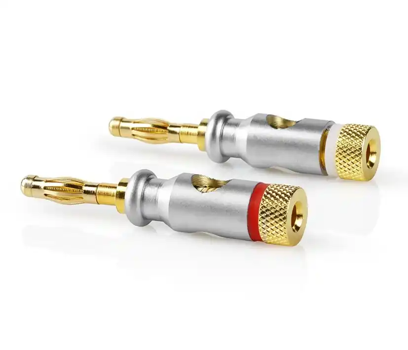4mm Bananenstecker 24K vergoldet Hochstromstecker - Paar - Super-Preis
