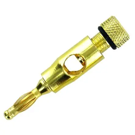 Schnäppchen 4mm Bananenstecker vergoldet mit schwarzem Ring