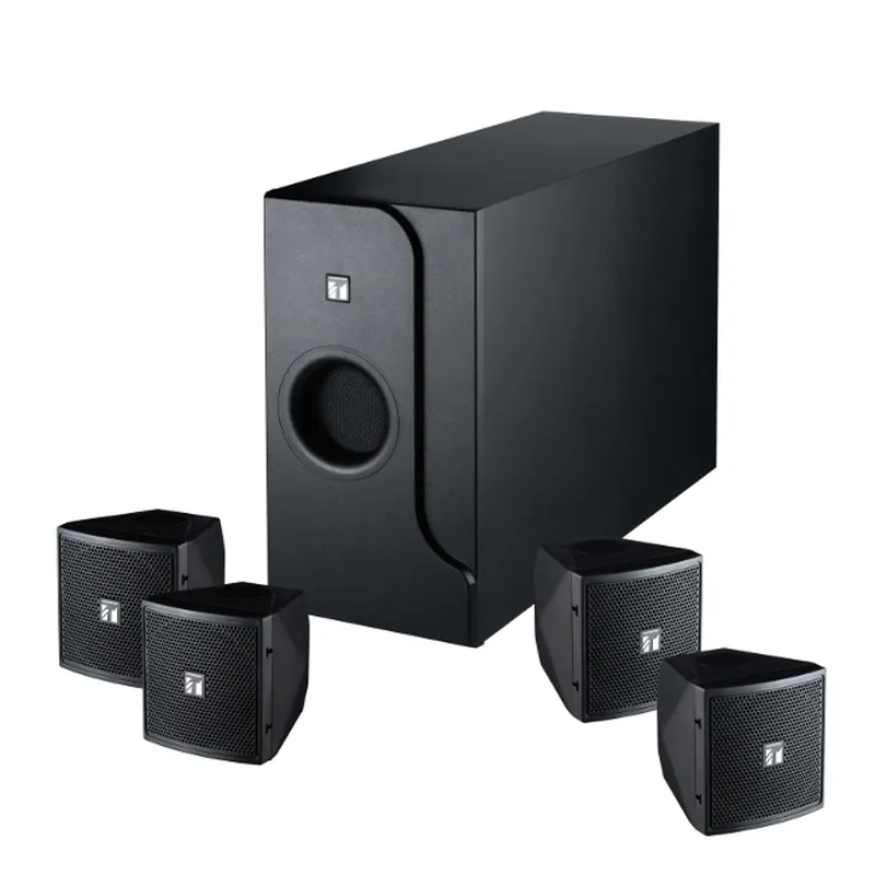 Kostenloser Rückversand 4x Satellitenlautsprecher mit Subwoofer 2x160W BS301B ideal für Caffee Kneipe Gastro Geschäfte