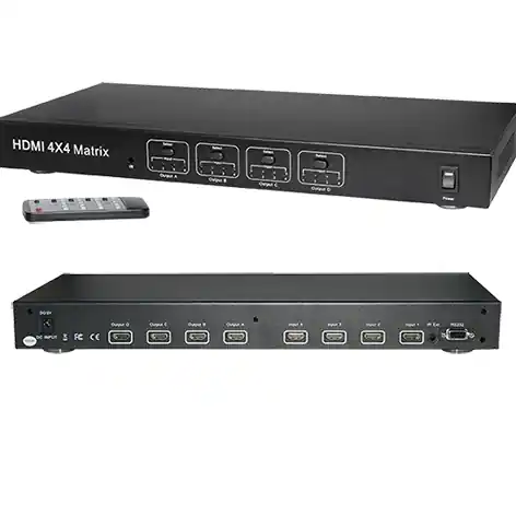 4x4 HDMI Matrix 4x4 HDMI Umschalter 4x In auf 4x Out HDMI Matrix 19zoll tauglich RS232 Fernbedienung Bestpreis
