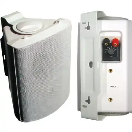 Jetzt Kaufen 80W Wandlautsprecher mit Regler WB13 8-Ohm + 100V tauglich Weiß IP54