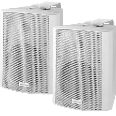 Aktiv Lautsprecher 2x40W für Wandmontage MAK50 Weiss Neu