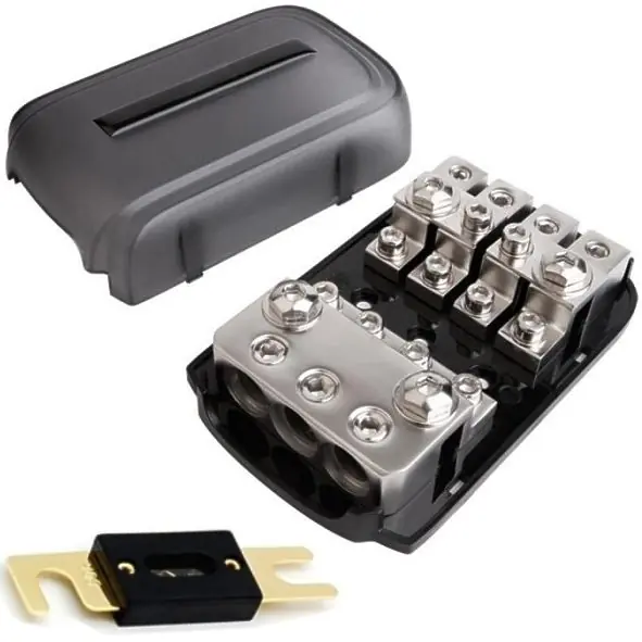 Direktkauf ANL 4-fach Sicherungshalter für bis zu 4 Sicherungen auch Mini-ANL Einsatz 30A bis 300A Peak 600A Hochstrom tauglich