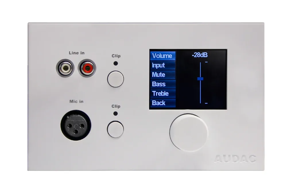 Audac MWX65 Weiss LCD-Wandpanel für MTX48 oder MTX88 Audiomatrix Weltweiter Versand