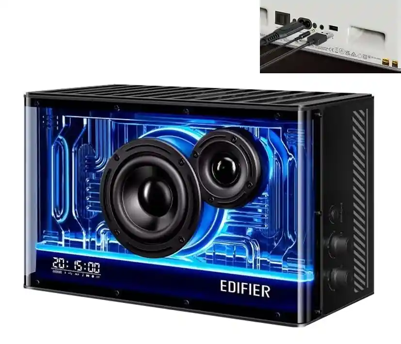 Neue Kollektion Bluetooth Lautsprecher QD35 mit APP 3,5mm Klinken-Input und USB-C USB-A Ladestation