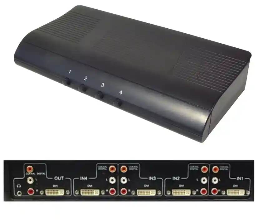 Neue Ware DVI Umschalter Umschaltpult 4-fach mit 5x 24+5pol Buchsen