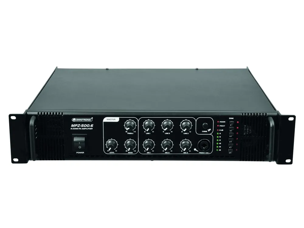 ELA Verstärker 1000/500W 6-Zonen Schaltung 5Eingänge MPZ500 100V 4-8ohm Markenprodukt