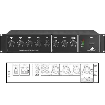 ELA Verstärker 160W 100V oder 4-8ohm Ausgang 5-Eingänge PA900 Mega-Angebot