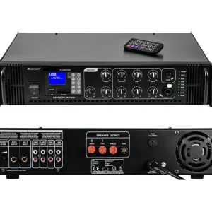 Exklusiv ELA Verstärker 240/120W mit USB SD MP3 Player mit Fernbedienung für 4-8ohm oder 100V Lautsprecher