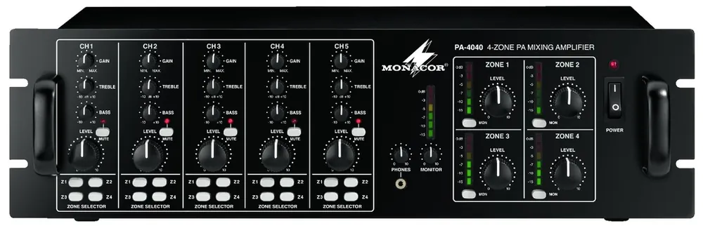 Bestseller ELA Verstärker 260W 4x65W 4-Zonen Regelung 4Kanal Audio Matrix PA4040