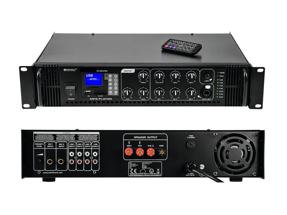 Super-Preis ELA Verstärker 360/180W mit USB SD MP3 Player mit Fernbedienung für 4-8ohm oder 100V Lautsprecher