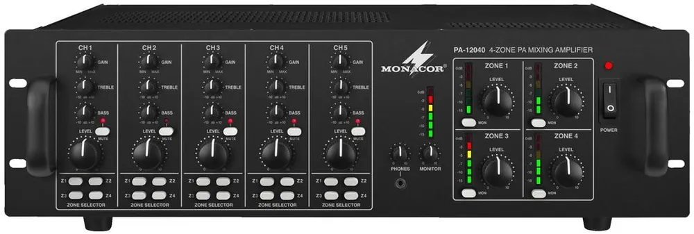 Angebot ELA Verstärker 680W 4x170W 100V 4-Zonen Regelung 4Kanal Audio Matrix PA12040