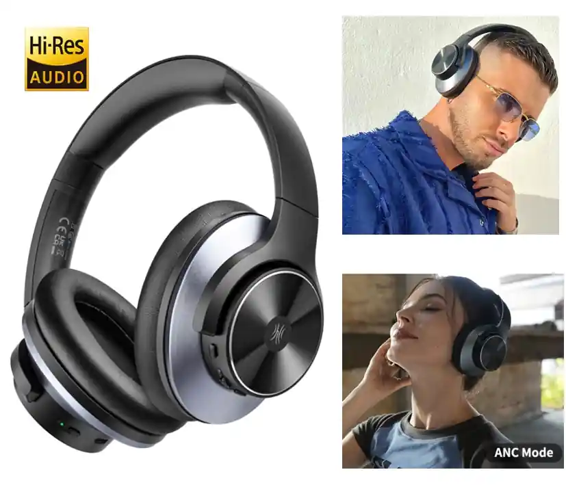 Saisonangebot Funkkopfhörer Bluetooth Stereo mit Lithiumakku 50h Laufzeit mit ANC Active Noise Cancelling
