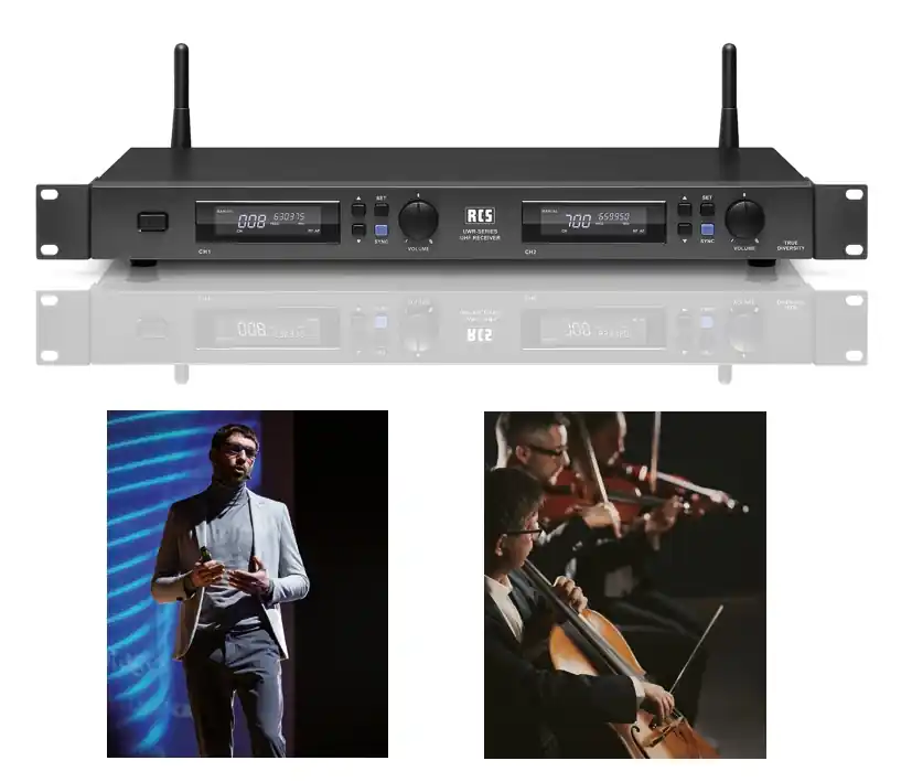 Top-Qualität Funkmikrofon Empfänger UWR702F 19zoll 2-Kanal Empfänger
