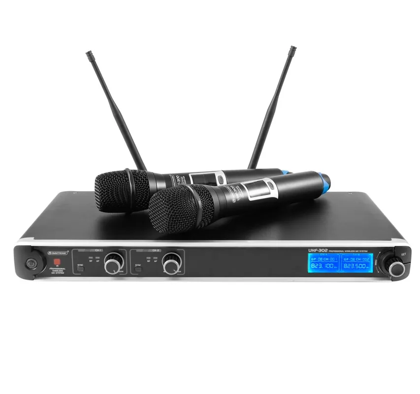 Neu Im Sortiment Funkmikrofon Set U302 Empfänger mit 2x Funkmikro und Antennen