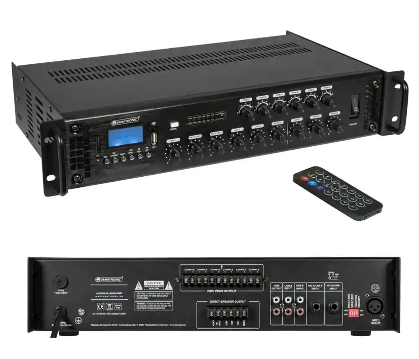 ELA Verstärker 720W 6-Zonen Regelung 5-Input Bluetooth USB-MP3 Player 100V und 4-8ohm ELA Zentrale Neue Kollektion
