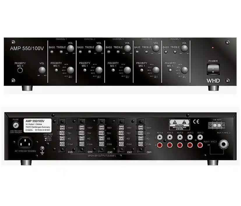 ELA Verstärker WHD AMP550-100V 5-Zonen AudioMatrix mit 5x50W Endstufe Neu