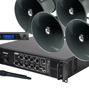 Hallenlautsprecheranlage Set-R5 (6teilig) mit Funkmikro Top-Qualität