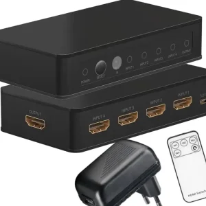 Mega-Angebot HDMI Switch 4xIN auf 1xOut HDMI Umschalter 4K 2K 3D HD mit Fernbedienung