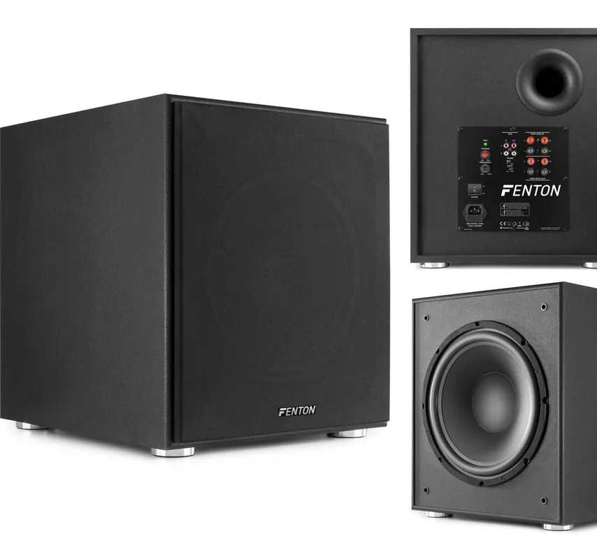 HiFi Aktiv 12zoll Subwoofer 400W Schwarz 230V mit Endstufe Cinch-Input Preisknaller