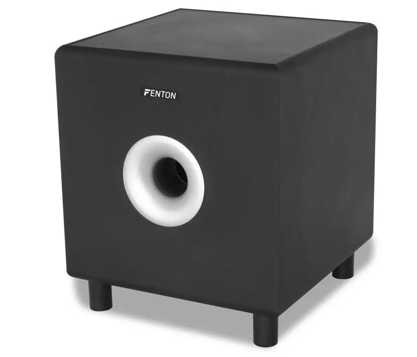 Nur Heute HiFi Aktiv Subwoofer 200W Schwarz 230V mit Endstufe Cinch-Input