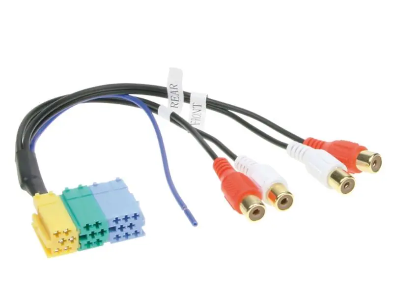Hochwertig LineOut Adapter 20pol DIN ISO Mini-ISO auf 4xCinchbuchsen mit Remote