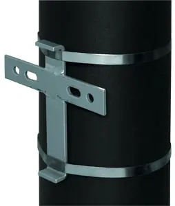 Masthalter 220x160mm für Rohre Masten bis 200mm mit V2A Stahlbänder Ausverkauf
