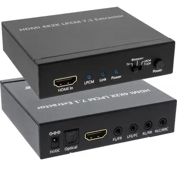 Beliebt Medienkonverter Audiowandler HDMI auf Audio Klinke Toslink und HDMI