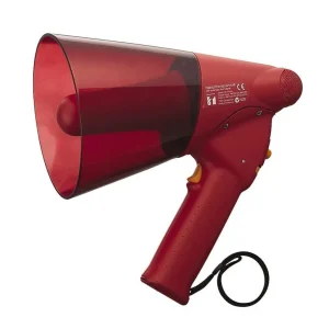 Bestpreis Megafon ER-1206S 10W ROTES Megaphon wassergeschützt mit Sirene Reichweite bis 300m