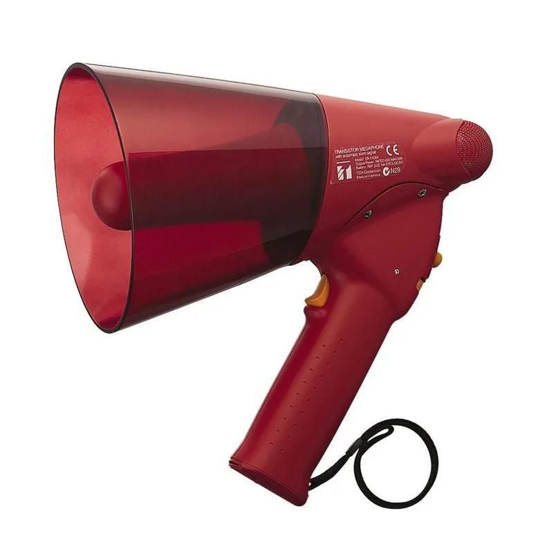 Bestpreis Megafon ER-1206S 10W ROTES Megaphon wassergeschützt mit Sirene Reichweite bis 300m