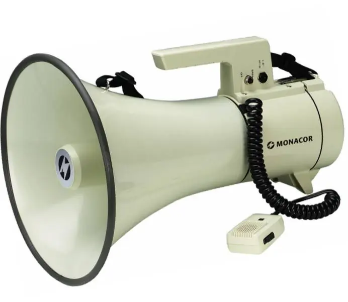 Megafon TM-35 35W Handmegaphon mit Sirene Spiralkabel Schulterriemen Kfz-Anschlusskabel Top-Qualität