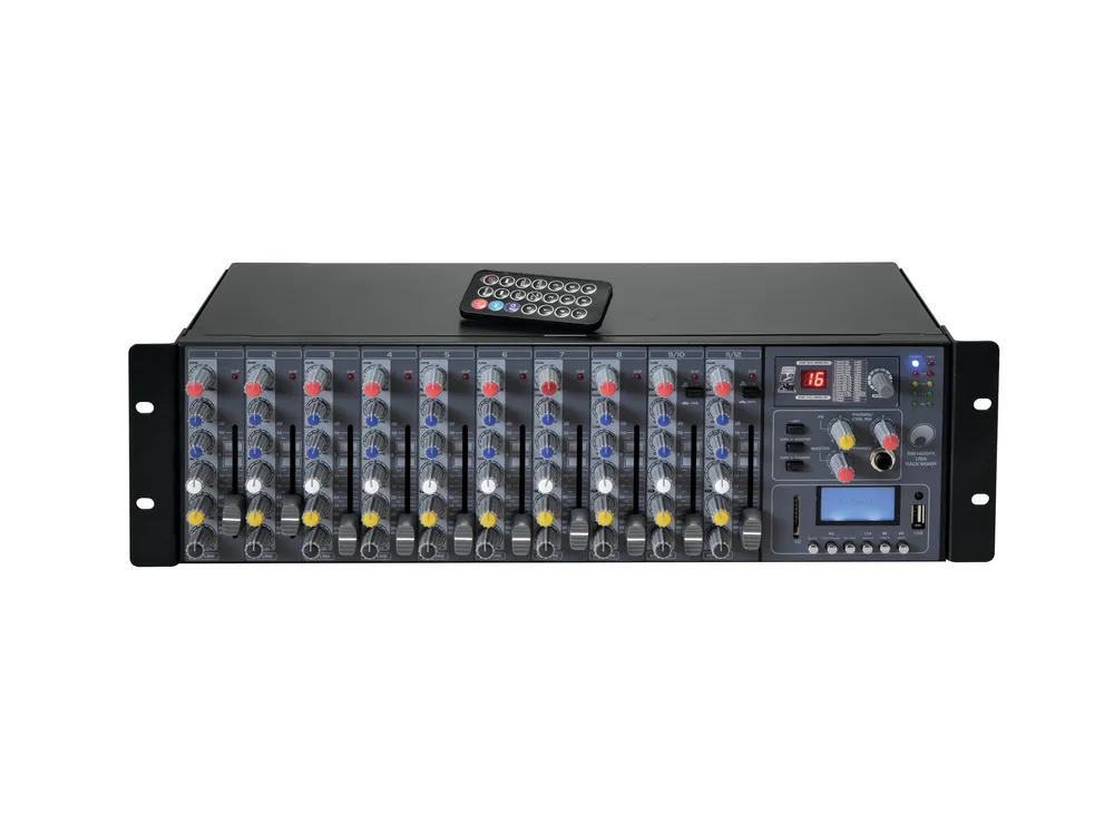 Mischpult Mixer 10-Kanal 19zoll 3HE mit MP3-Player 2xLine und 8x Mikrofon Eingang Neue Ware