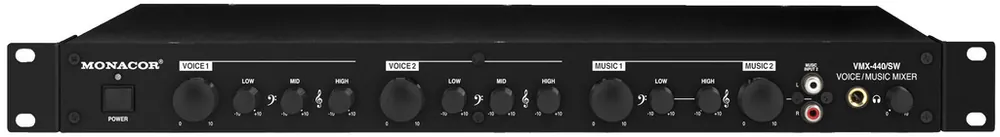 Mischpult Mixer 4-Kanal 19zoll 1HE mit 2xLine und 2x Mikrofon Eingängen Garantierte Lieferung