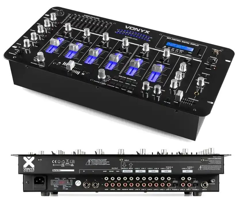 Mischpult Mixer 6-Kanal mit Bluetooth USB Player Equalizer LED-VU Effektgerät 19zoll STM Preisknaller