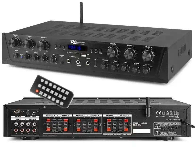 Multiroom Verstärker 12x50W 6-Zonen Verstärker mit UKW USB SD Bluetooth Toslink Angebot
