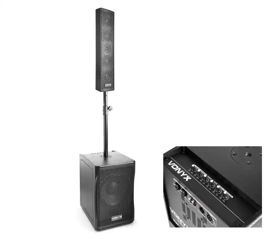 Kostenfreie Lieferung PA Lautsprecher 12zoll Säulensystem 750W Aktivbox mit Subwoofer Endstufe Mixer