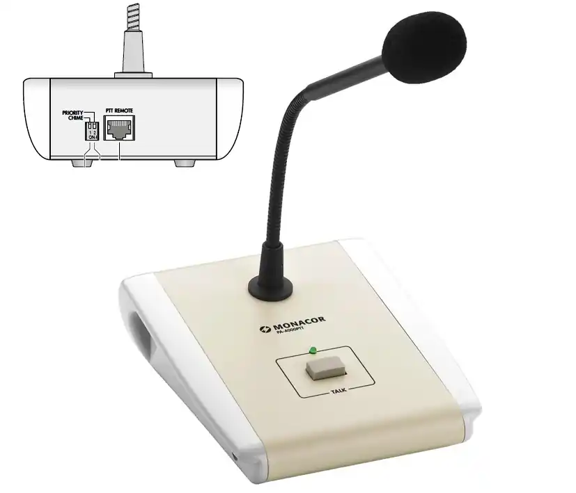 PA-4000 PTT Mikrofon Sprechstelle mit Schwanenhalsmikro ohne Platine 1xRJ45 Busmikrofon Sonderangebot