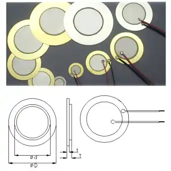 Super-Preis Piezoscheibe 20mm Piezo Litzen anlötbar Schallwandler
